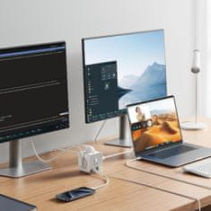 BASEUS PowerCombo 7in1 punjač 3x AC / 3x USB / USB-C 20W 1.5 m, bijela
