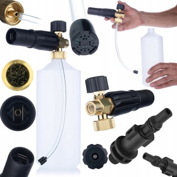 Rosfix pištolj za pjenu S0401 1000ml za perač pod tlakom G1/4F, mlaznica 1,23mm + adapter/adapter za Lavor perač pod tlakom na G1/4"M (plastika)