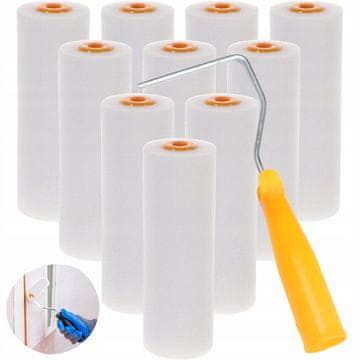 Set poliuretanskih valjaka za bojanje s drškom, 10 cm