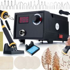 Rosfix 60W pirografska stanica / gorionik na drva s zaslonom Black Fenix RBB60W + spužva za vrhove lemilice 50x35mm 1 kom.
