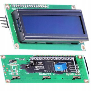 LCD zaslon 2x16 HD44780 plavi I2C pretvarač zalemljen