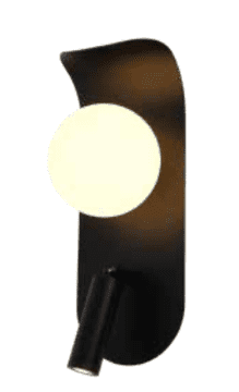 Pati - Zidna svjetiljka 265x100 mm, 1xG9 + LED, 5W, Crna mliječna kugla