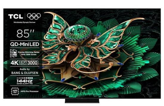 TCL 85C71K TV, 215 cm (85), 4K QD-Mini LED HDR Premium, Google TV, 144Hz, Bang &amp; Olufsen zvuk