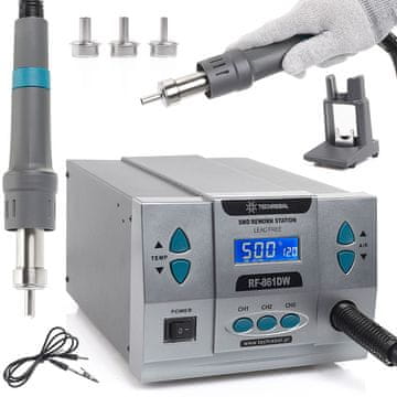TECHREBAL RF-861DW 1000W stanica za lemljenje vrućim zrakom, siva