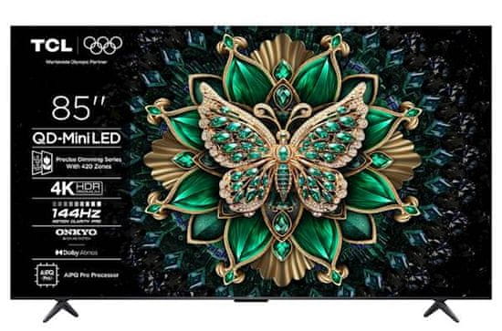 TCL 85C61K TV, 85, 4K QD-Mini LED, Google TV, 144Hz, Onkyo zvuk s Dolby Atmosom