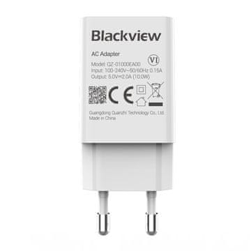 Blackview adapter/punjač, 10W, 1x USB Type-A, univerzalna kompatibilnost, sigurnosna zaštita, 82x35x23mm, bijeli
