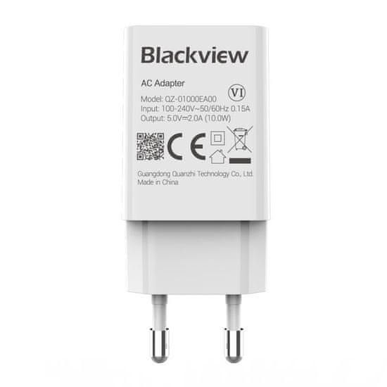 Blackview adapter/punjač, 10W, 1x USB Type-A, univerzalna kompatibilnost, sigurnosna zaštita, 82x35x23mm, bijeli