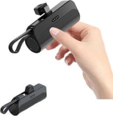 VIVVA® Bežični prijenosni punjač 5000 mAh, kompaktni USB-C power bank za mobitele | BATTERYPOD Crna