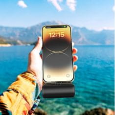 VIVVA® Bežični prijenosni punjač 5000 mAh, kompaktni USB-C power bank za mobitele | BATTERYPOD Crna