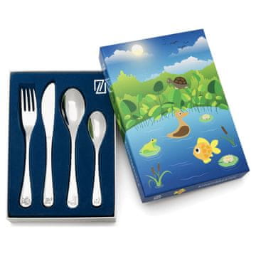 Zilverstad Dječji set pribora za jelo s gravurom - vodene životinje | Veličina: 160x170x160x130 mm | Šifra artikla: ZV4259070