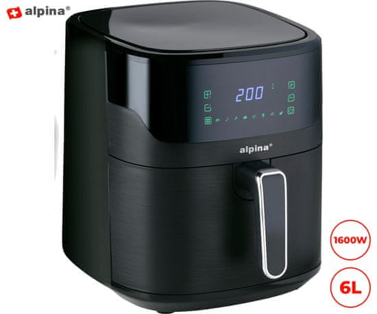 Alpina XXL friteza na topli zrak, 6 L, 1600 W, digitalna