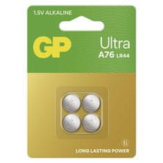 GP Ultra baterija, gumb, alkalna, LR44, A76U, 4 komada (B30764)