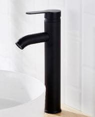 Tavalax Crna premium miješalica za umivaonik s 2 crijeva za toplu i hladnu vodu