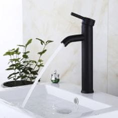 Tavalax Crna premium miješalica za umivaonik s 2 crijeva za toplu i hladnu vodu