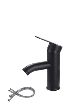 Tavalax Crna premium kompaktna miješalica za umivaonik s 2 crijeva za toplu i hladnu vodu