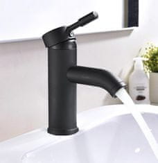 Tavalax Crna premium kompaktna miješalica za umivaonik s 2 crijeva za toplu i hladnu vodu