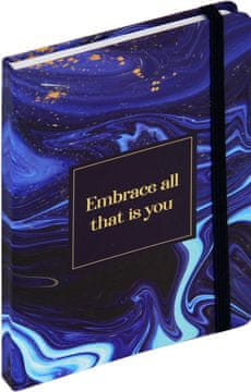 nb grafo Notes - bilježnica A5 crte tvrde korice, 96 listova, s gumicom, 0812.07, Marble plava