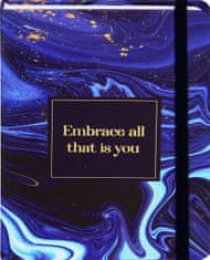 nb grafo Notes - bilježnica A5 crte tvrde korice, 96 listova, s gumicom, 0812.07, Marble plava