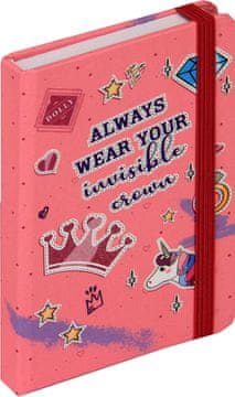 nb grafo Notes - bilježnica A6 crte tvrde korice, 96 listova, s gumicom, 0667.12 Dolly roza