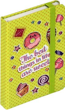 nb grafo Notes - bilježnica A6 crte tvrde korice, 96 listova, s gumicom, 0667.10 Dolly žuta