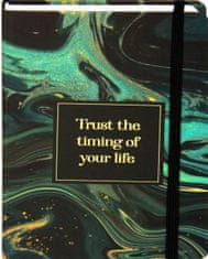 nb grafo Notes - bilježnica A5 crte tvrde korice, 96 listova, s gumicom, 0812.01, Marble zelena,