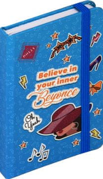 nb grafo Notes - bilježnica A6 crte tvrde korice, 96 listova, s lastikom, 0667.07 Dolly plava