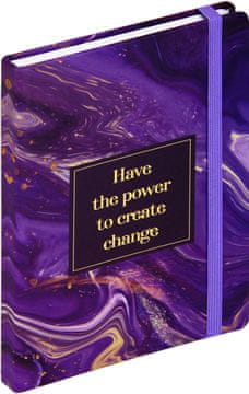 nb grafo Notes - bilježnica A5 crte tvrde korice, 96 listova, s gumicom, 0812,14, Marble lila