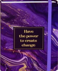 nb grafo Notes - bilježnica A5 crte tvrde korice, 96 listova, s gumicom, 0812,14, Marble lila