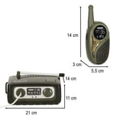 Ikonka Vojni set od tri walkie talkie stanice dometa do 300m,