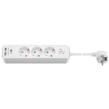 Goobay 1,5m produžni kabel s 3 Schuko utičnice 2x USB 2.0 utičnice razdjelnik