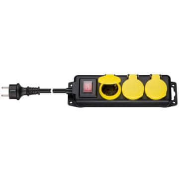Goobay 3m produžni kabel IP44 s 3 utičnice i prekidačem