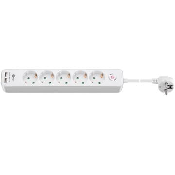Goobay 1,5m produžni kabel s 5 utičnica Schuko 2x USB2.0 razdjelnik