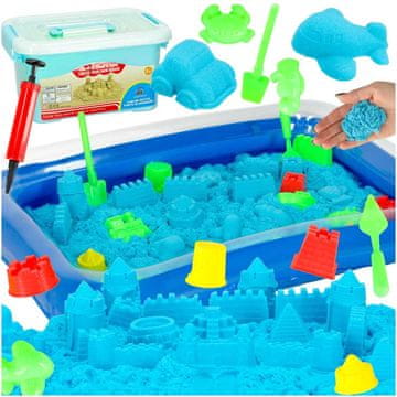 Ikonka Set kreativnog kinetičkog pijeska 2kg u plavoj kutiji