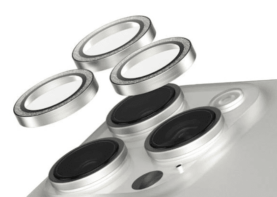  Panzerglass Safe Kam zaščitno steklo za kamero, za iPhone 16 Pro/16 Pro Max, srebrno bleščeče