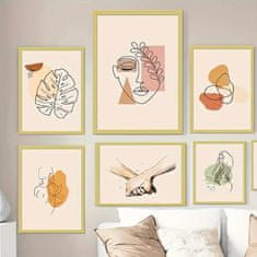 HOME & MARKER® Set 5 okvira za fotografije A4, PP+PVC materijal, ljepljiva traka – za zidne galerije i kućni dekor | FRAMEMAG, zlatna