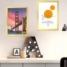 HOME & MARKER® Set 5 okvira za fotografije A4, PP+PVC materijal, ljepljiva traka – za zidne galerije i kućni dekor | FRAMEMAG, zlatna