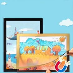 HOME & MARKER® Set 5 okvira za fotografije A4, PP+PVC materijal, ljepljiva traka – za zidne galerije i kućni dekor | FRAMEMAG, zlatna