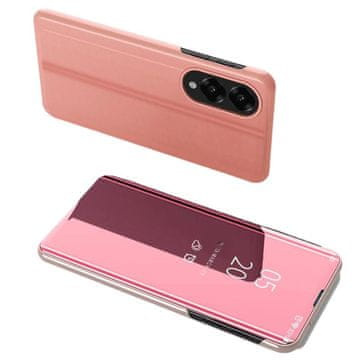 MG Clear View preklopna maska za Samsung Galaxy S25 Edge, ružičasta