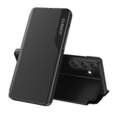 MG Eco Leather View preklopna maska za Samsung Galaxy S25 Edge, crno