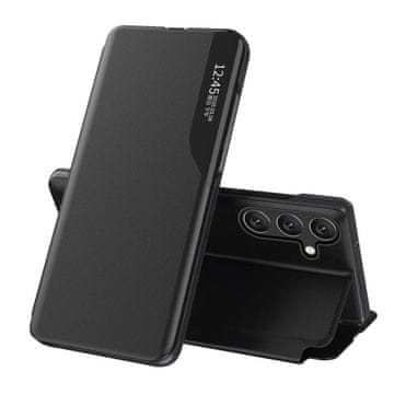 MG Eco Leather View preklopna maska za Samsung Galaxy S25 Edge, crno