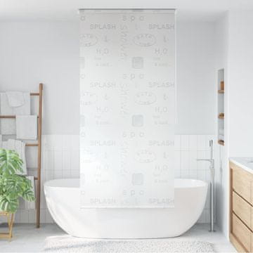 Vidaxl Rolo zavjesa za tuš 120 x 240 cm s natpisima