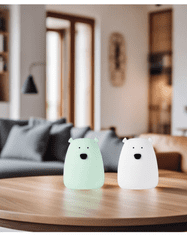 Rabbit&Friends set od 2 mekana svjetla, mali medo, bijela i arktička zelena, USB-C (954)