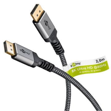 Goobay DisplayPort na DisplayPort 1.4 2m 8K DSC 32,4 Gbit/s pozlaćeni kabel