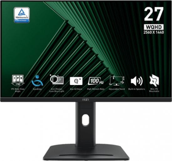 MSI Pro MP275QPG monitor, 27, WQHD, IPS, 100Hz, 1ms, crni (PRO MP275QPG)
