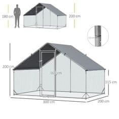 Aga Kavezni ograđeni prostor s ceradom za kokoši 3x2x2 m