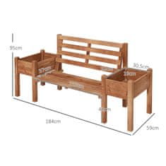 Aga Vrtna klupa s posudama 184x59x95 cm