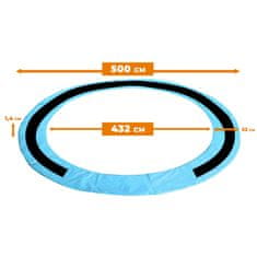Aga Pokrivač za opruge za trampolin EXCLUSIVE 500 cm Svijetloplavi/Crni