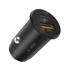Tech-protect CC02 auto punjač USB / USB-C 35W PD QC, crno