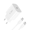 Tech-protect NC20W punjač USB-C PD 20W + kabel USB-C, bijela