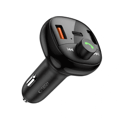 Tech-protect CC06 Bluetooth FM Transmitter auto punjač 2x USB / USB-C 72W, crno